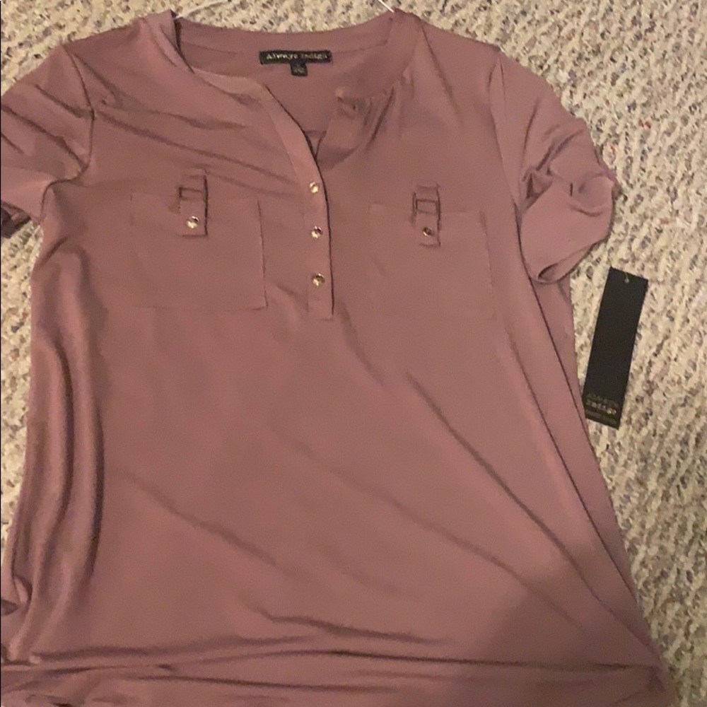 Mauve short sleeve blouse